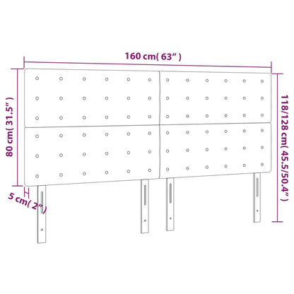 Kopfteil Blau 160x5x118/128 cm Stoff