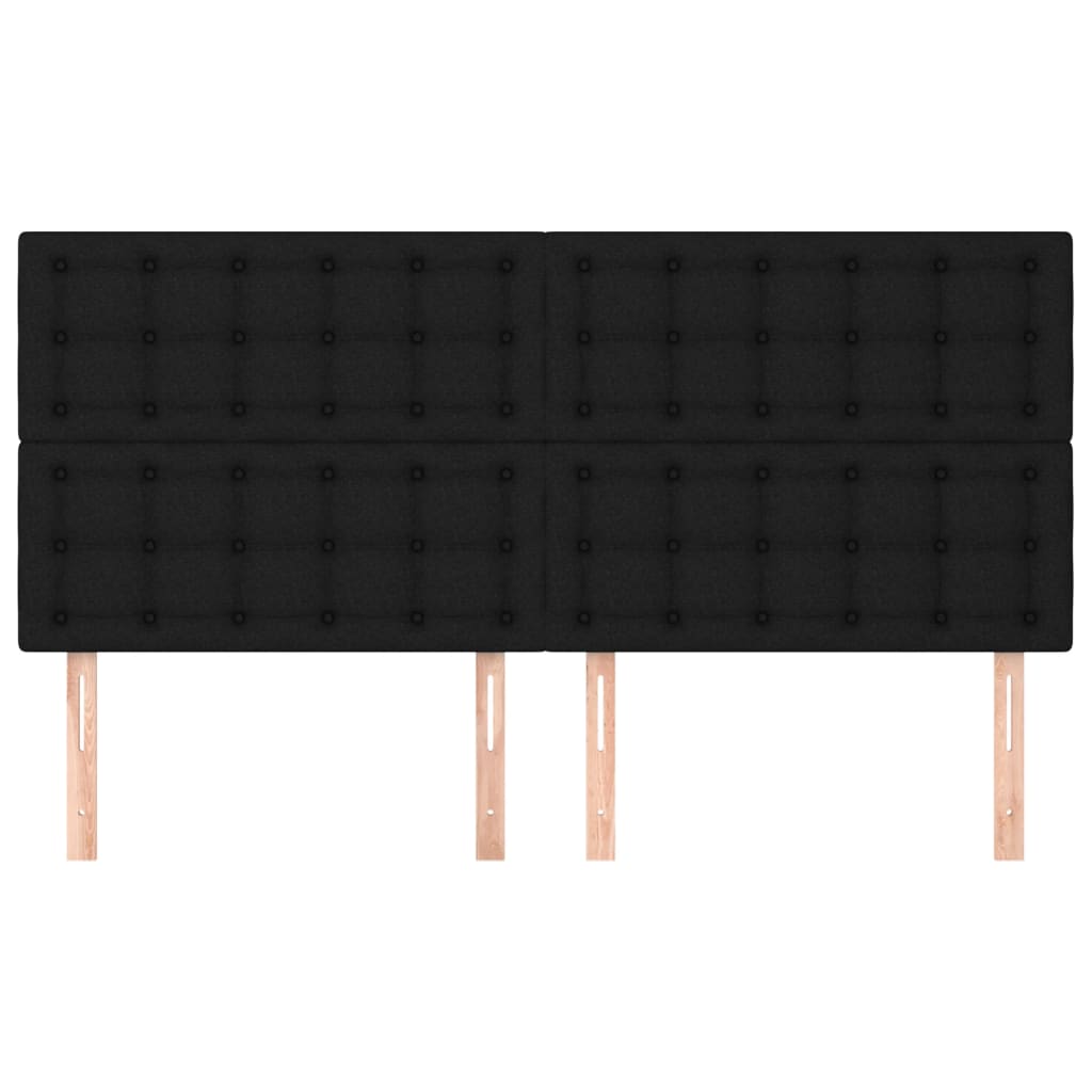 Kopfteil Schwarz 180 x 5 x 118/128 cm Stoff