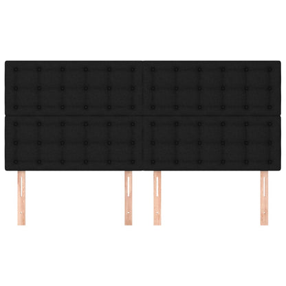 Kopfteil Schwarz 180 x 5 x 118/128 cm Stoff