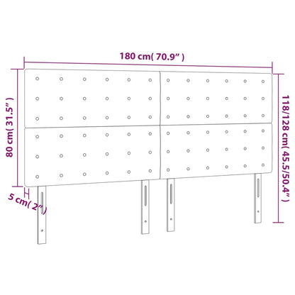 Kopfteil Schwarz 180 x 5 x 118/128 cm Stoff