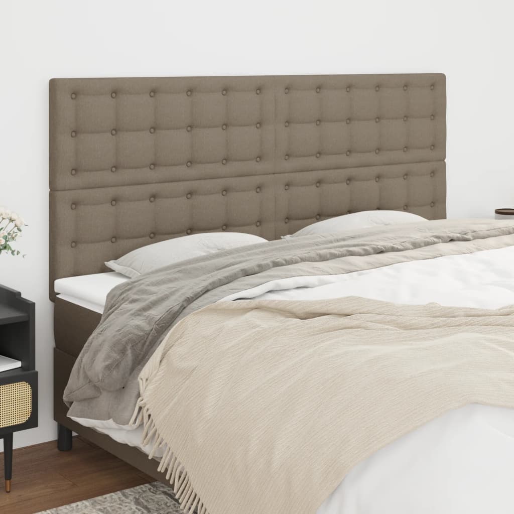 Kopfteil Taupe 180x5x118/128 cm Stoff