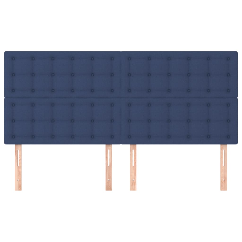 Kopfteil Blau 180x5x118/128 cm Stoff