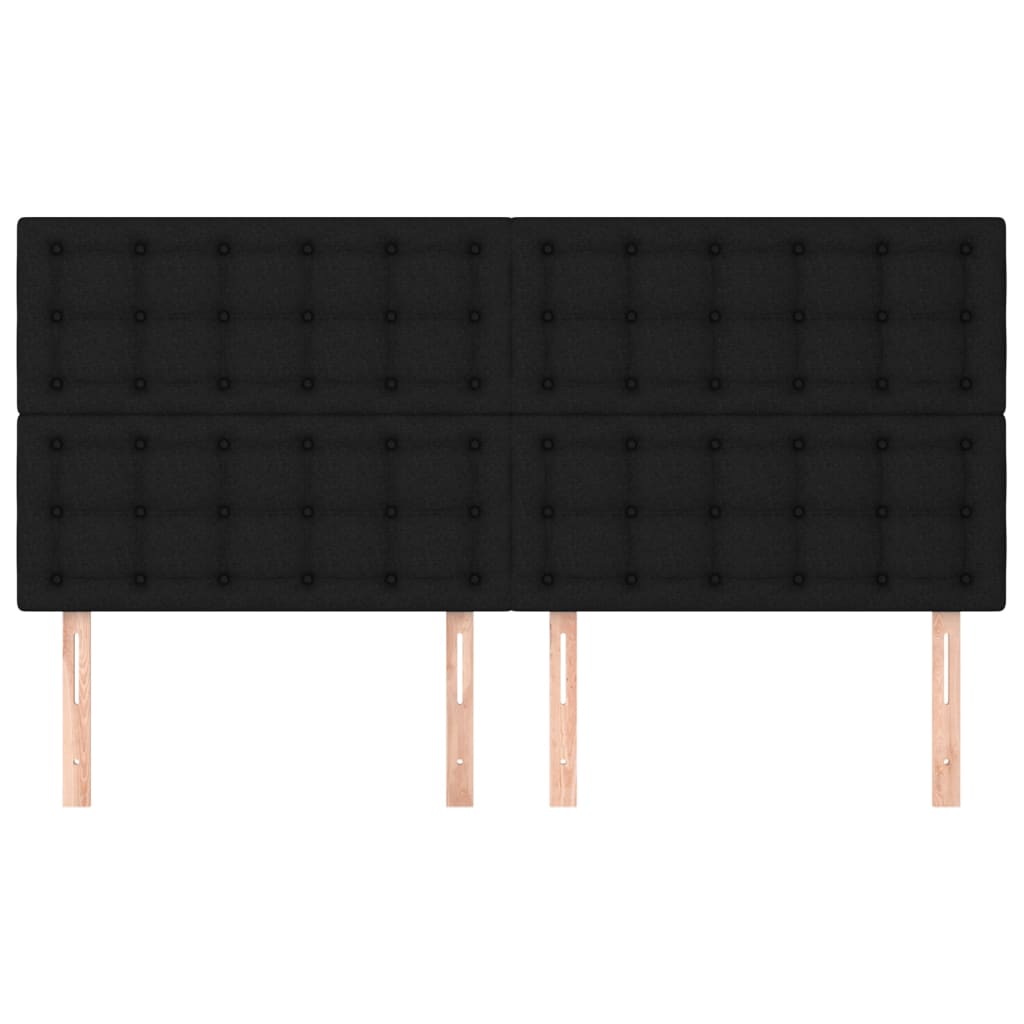 Kopfteil Schwarz 200 x 5 x 118/128 cm Stoff