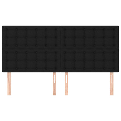 Kopfteil Schwarz 200 x 5 x 118/128 cm Stoff