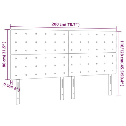 Kopfteil Schwarz 200 x 5 x 118/128 cm Stoff
