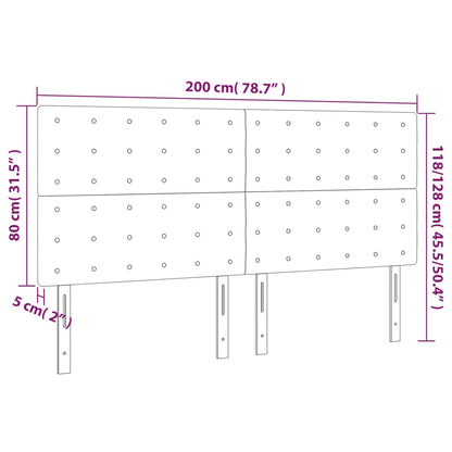 Kopfteil Taupe 200 x 5 x 118/128 cm Stoff