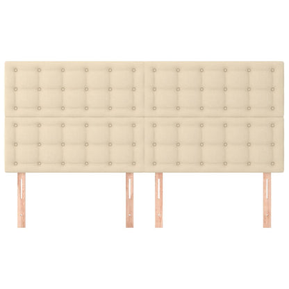 Kopfteil Creme 200 x 5 x 118/128 cm Stoff