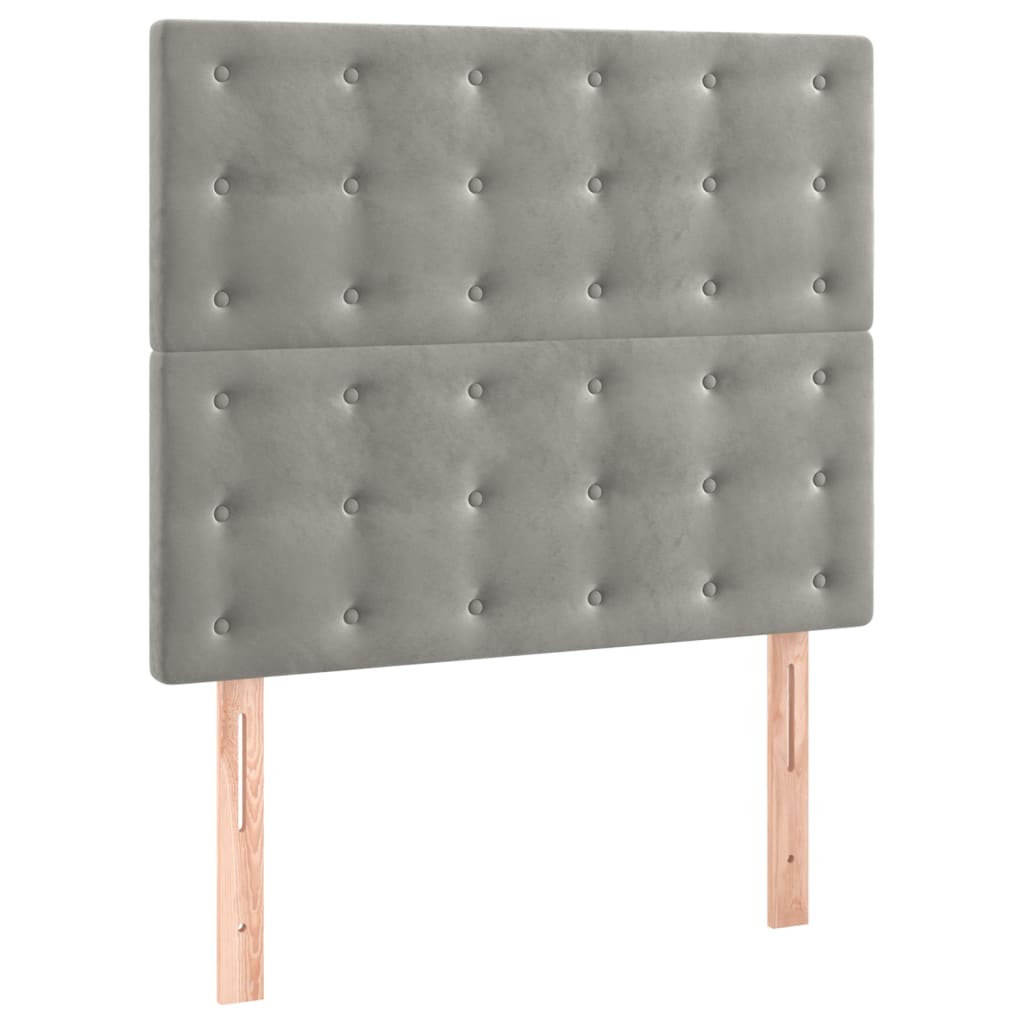 Kopfteil Hellgrau 80x5x118/128 cm Samt