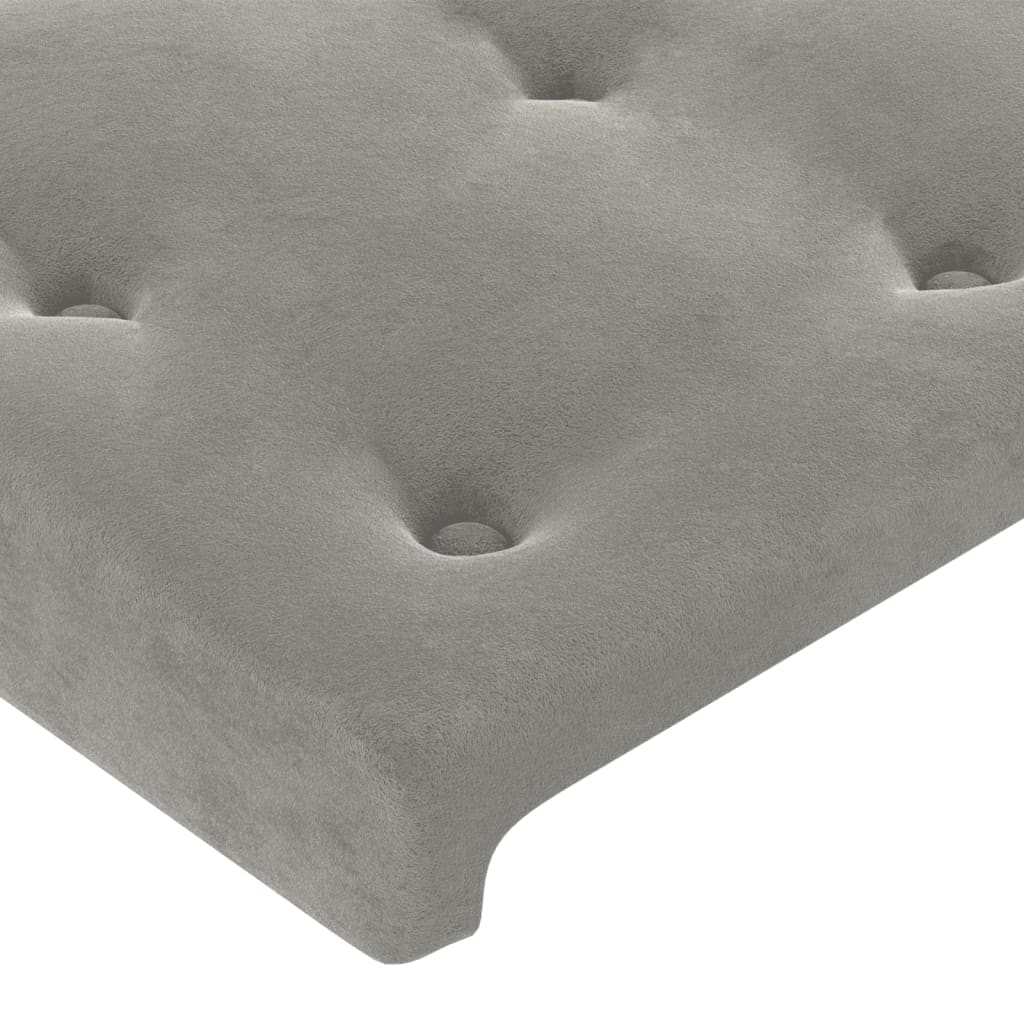 Kopfteil Hellgrau 80x5x118/128 cm Samt
