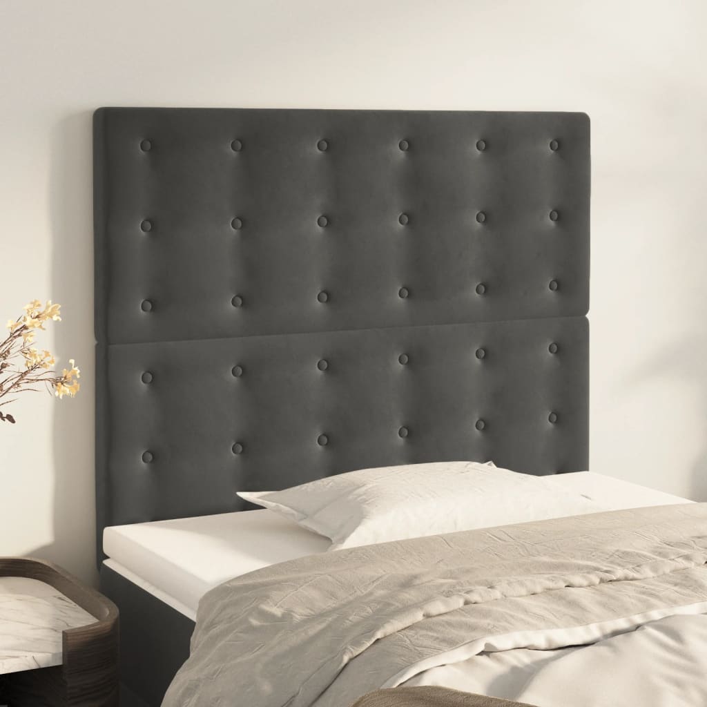 Kopfteil Dunkelgrau 80 x 5 x 118/128 cm Samt