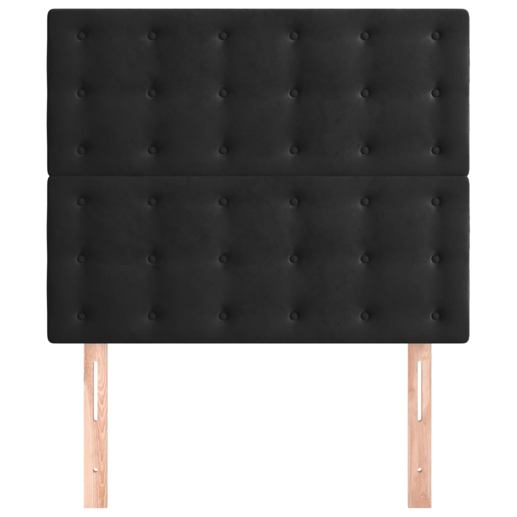 Kopfteil Schwarz 80x5x118/128 cm Samt