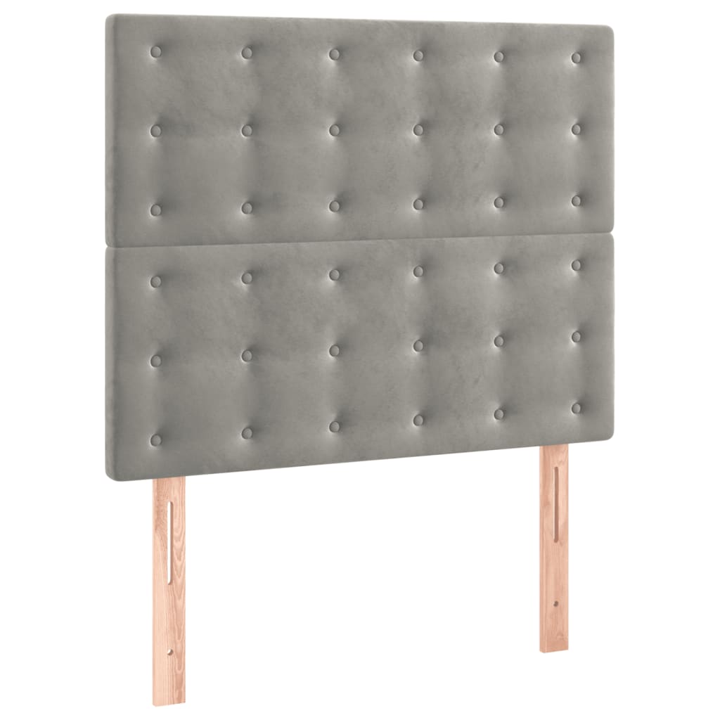 Kopfteil Hellgrau 90x5x118/128 cm Samt