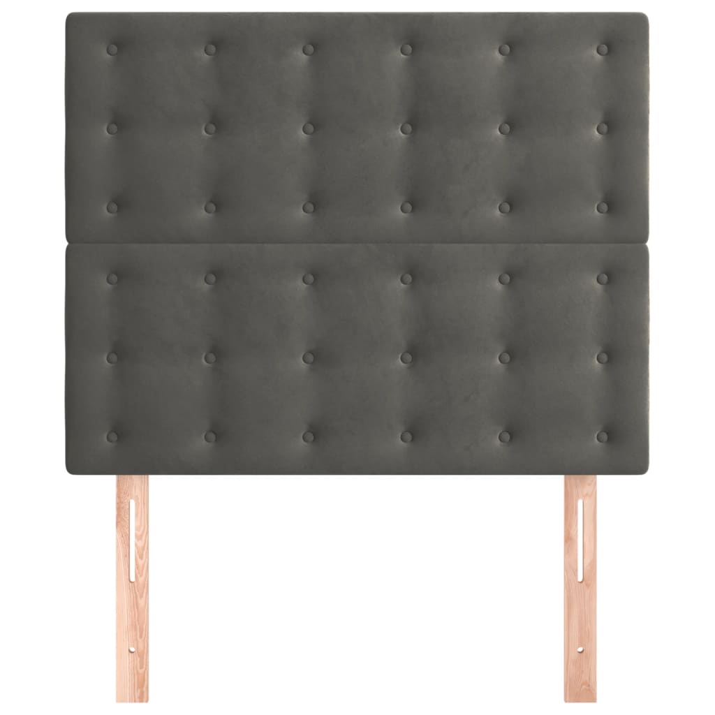 Kopfteil Dunkelgrau 90 x 5 x 118/128 cm Samt