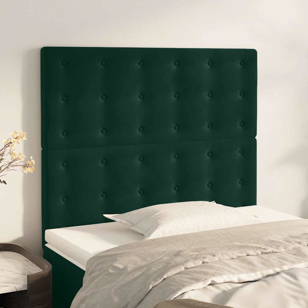 Kopfteil Dunkelgrün 90x5x118/128 cm Samt