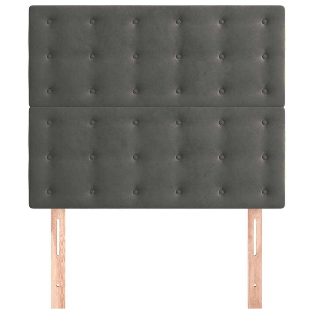 Kopfteil Dunkelgrau 100 x 5 x 118/128 cm Samt