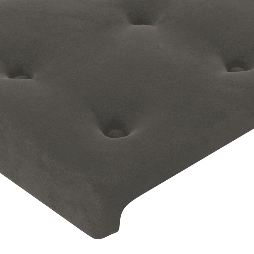 Kopfteil Dunkelgrau 100 x 5 x 118/128 cm Samt