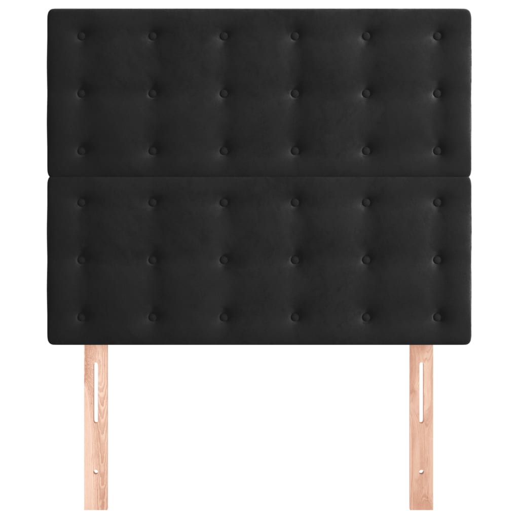 Kopfteil Schwarz 100x5x118/128 cm Samt