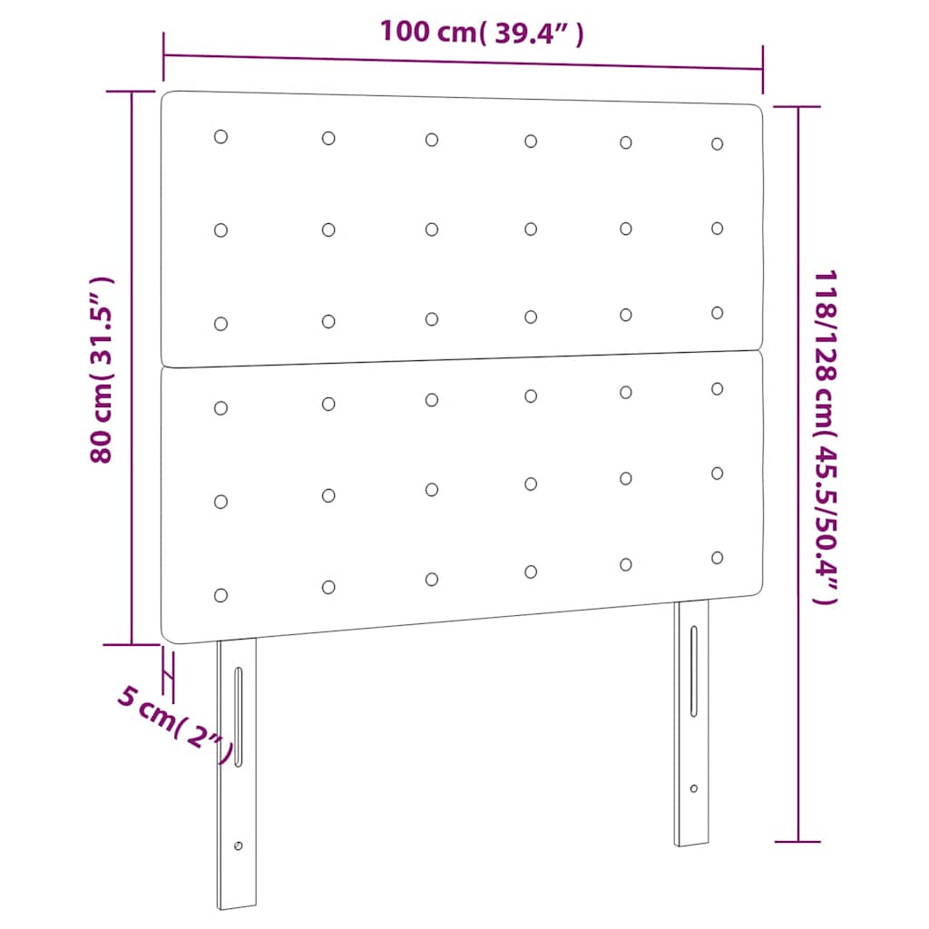 Kopfteil Dunkelblau 100x5x118/128 cm Samt