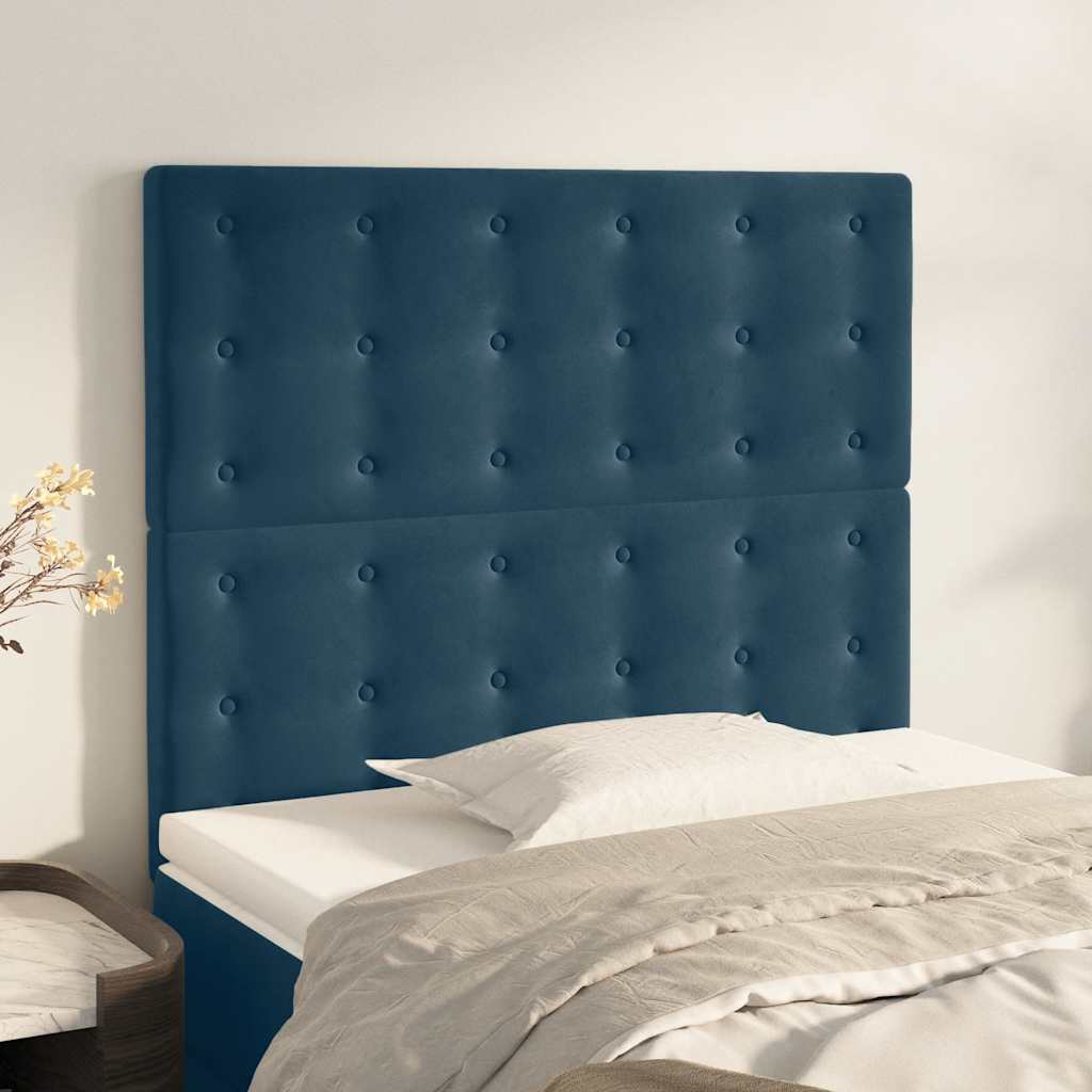 Kopfteil Dunkelblau 100x5x118/128 cm Samt