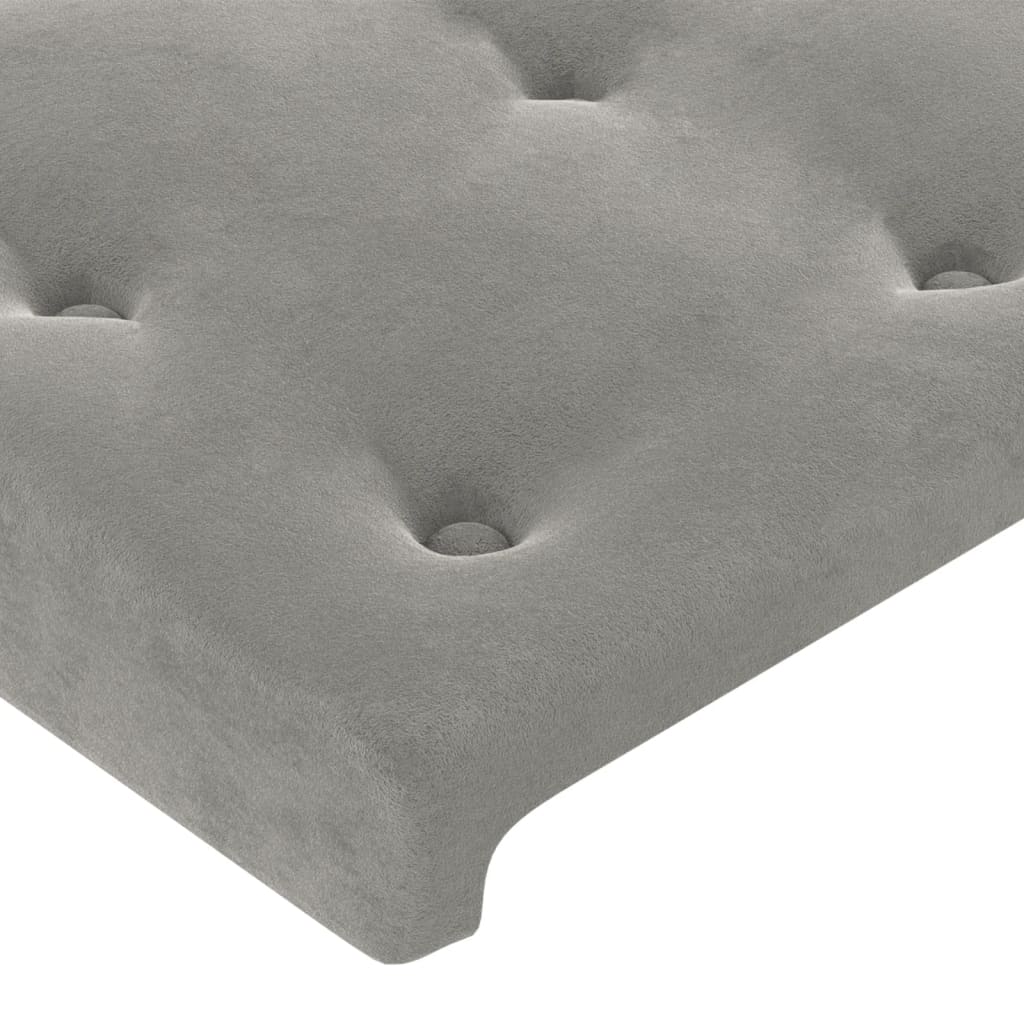 Kopfteil Hellgrau 144x5x118/128 cm Samt