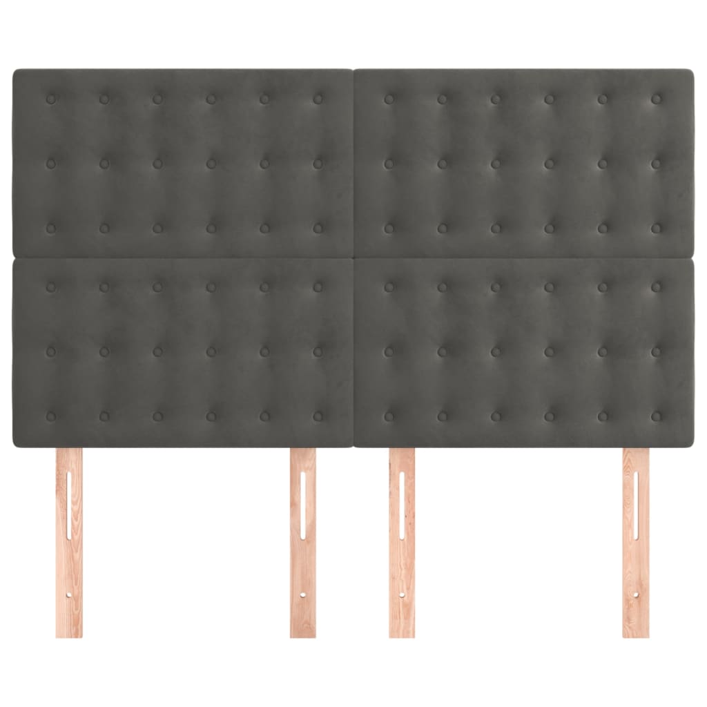 Kopfteil Dunkelgrau 144 x 5 x 118/128 cm Samt