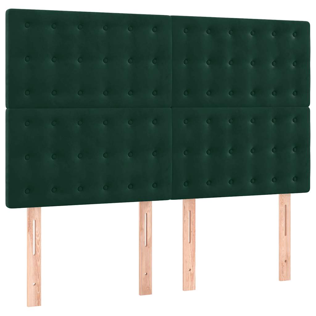 Kopfteil Dunkelgrün 144x5x118/128 cm Samt