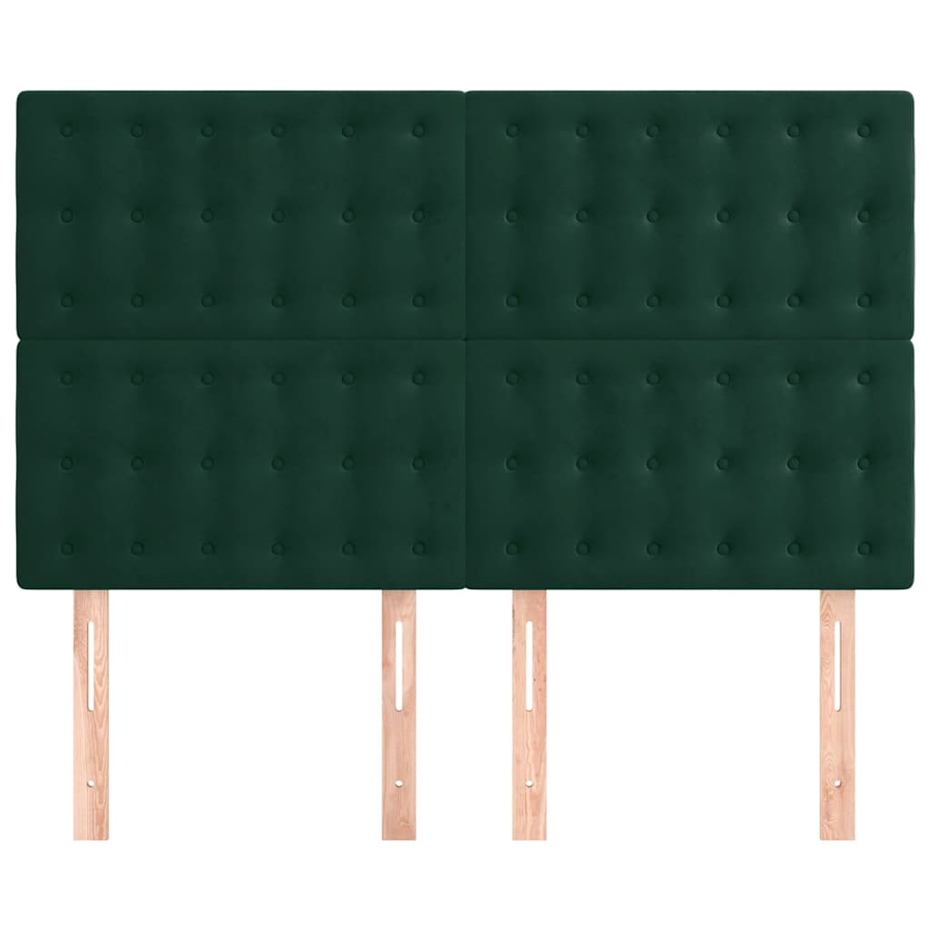 Kopfteil Dunkelgrün 144x5x118/128 cm Samt