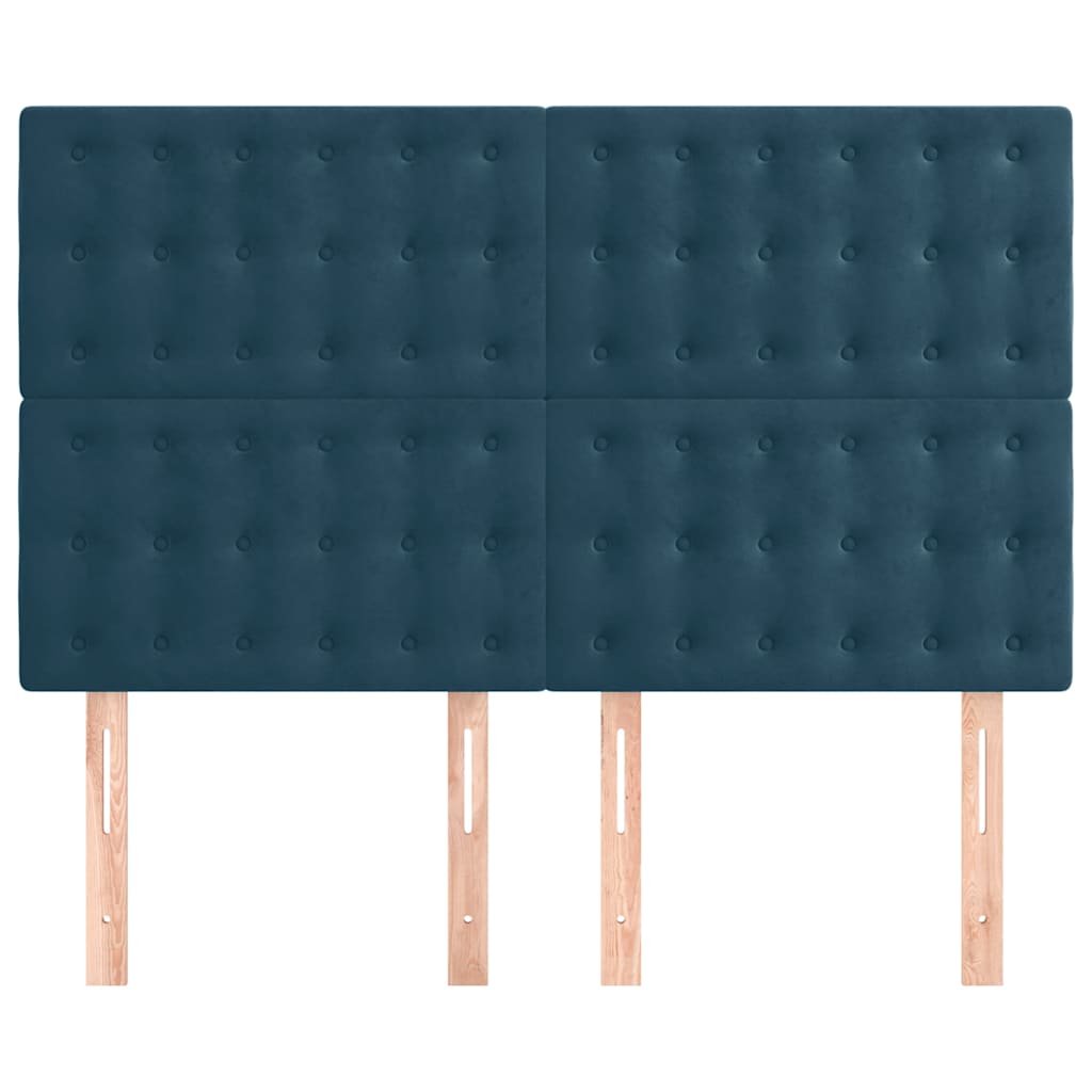 Kopfteil Dunkelblau 144x5x118/128 cm Samt