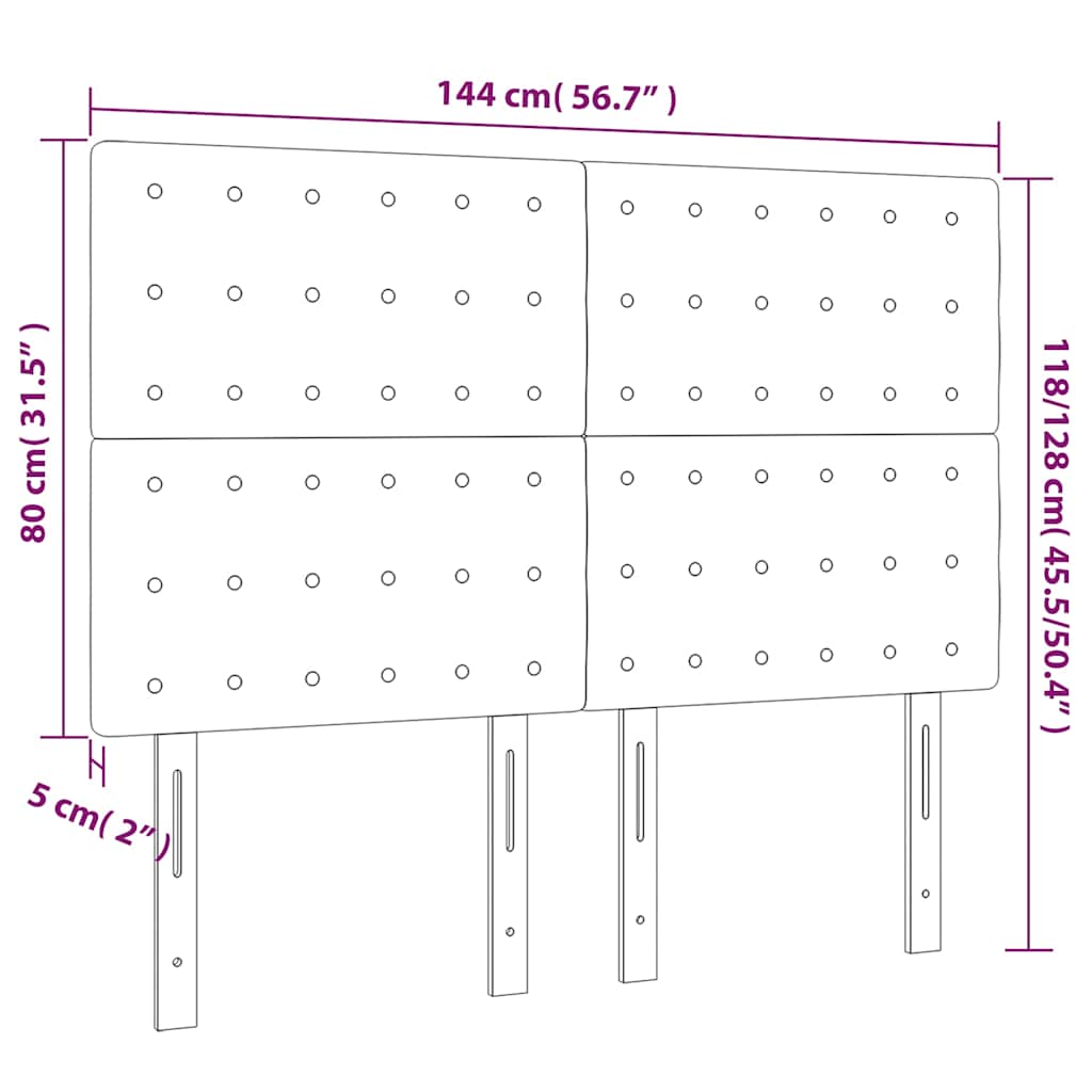 Kopfteil Dunkelblau 144x5x118/128 cm Samt
