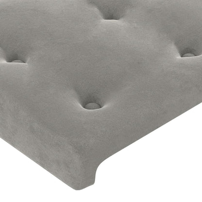 Kopfteil Hellgrau 160 x 5 x 118/128 cm Samt