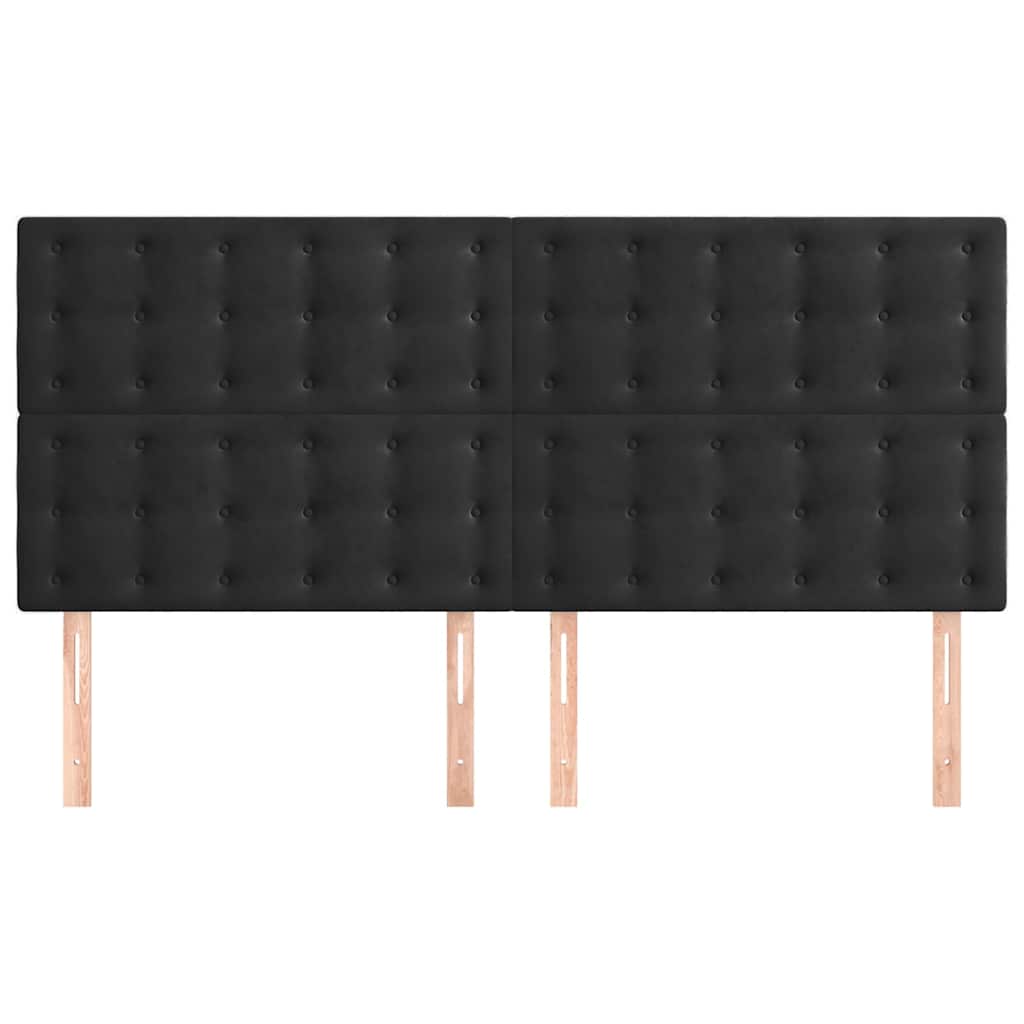 Kopfteil Schwarz 160x5x118/128 cm Samt
