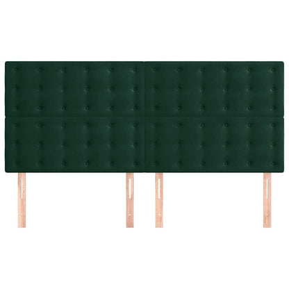 Kopfteil Dunkelgrün 160x5x118/128 cm Samt