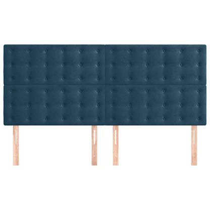 Kopfteil Dunkelblau 160 x 5 x 118/128 cm Samt