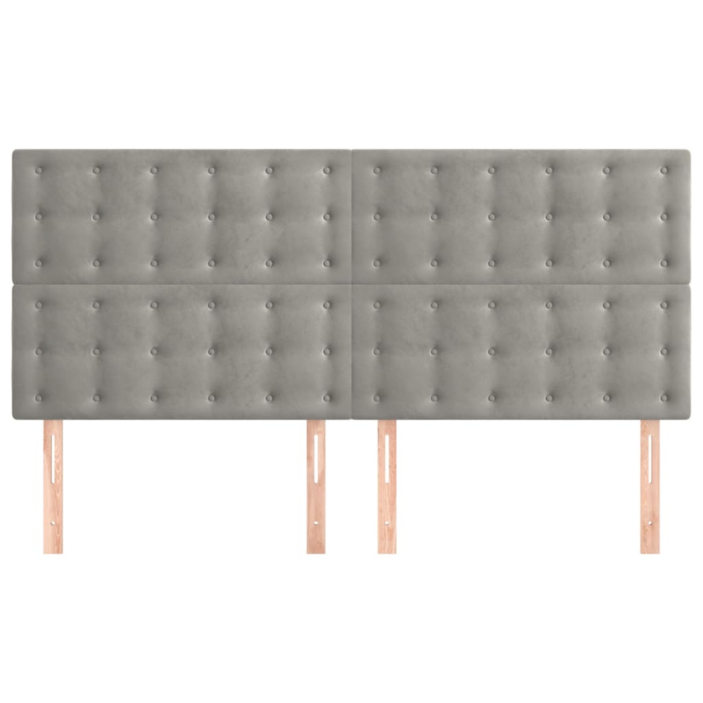 Kopfteil Hellgrau 180x5x118/128 cm Samt