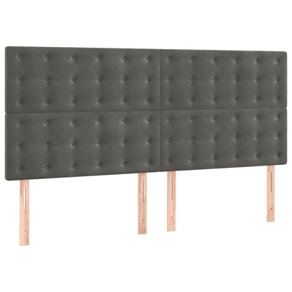 Kopfteil Dunkelgrau 180 x 5 x 118/128 cm Samt