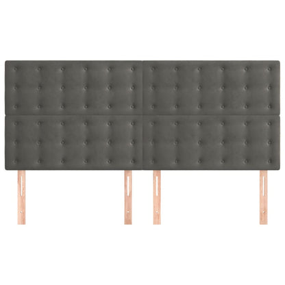 Kopfteil Dunkelgrau 180 x 5 x 118/128 cm Samt