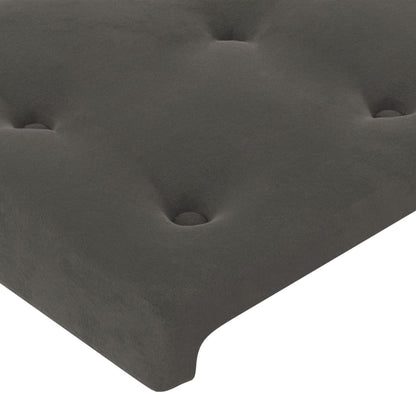 Kopfteil Dunkelgrau 180 x 5 x 118/128 cm Samt