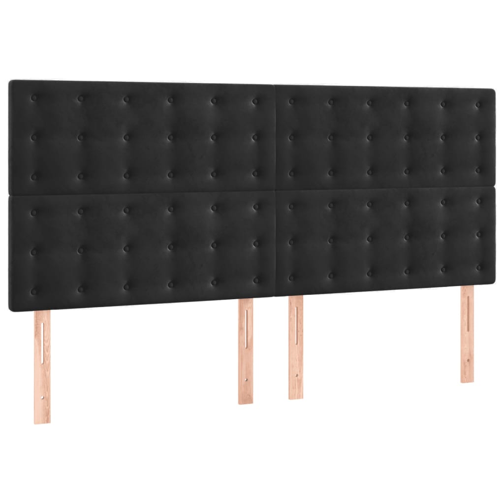 Kopfteil Schwarz 180x5x118/128 cm Samt