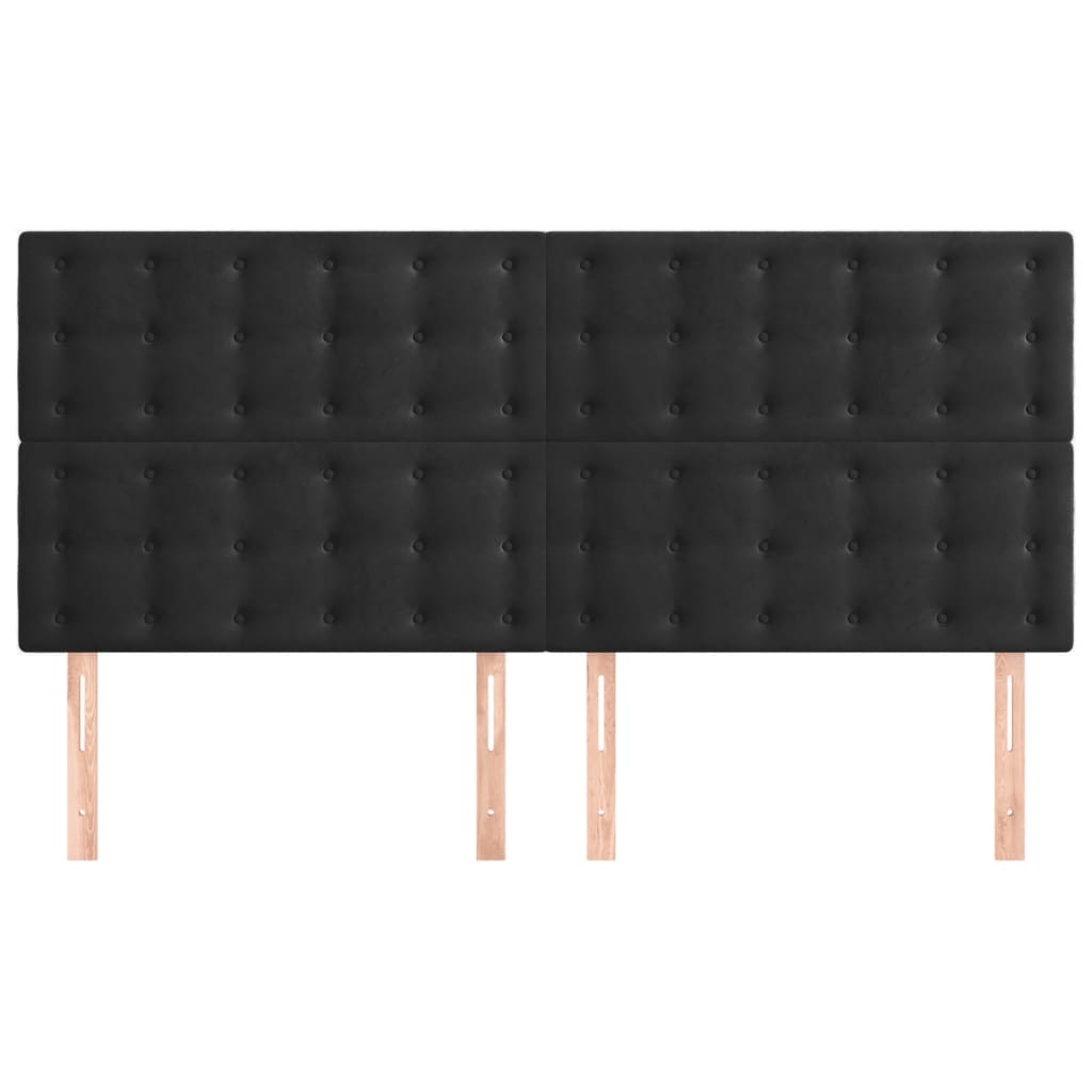 Kopfteil Schwarz 180x5x118/128 cm Samt