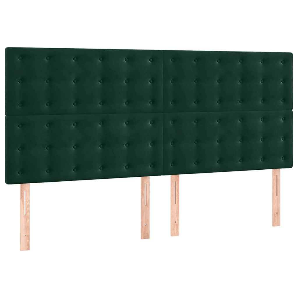 Kopfteil Dunkelgrün 180x5x118/128 cm Samt