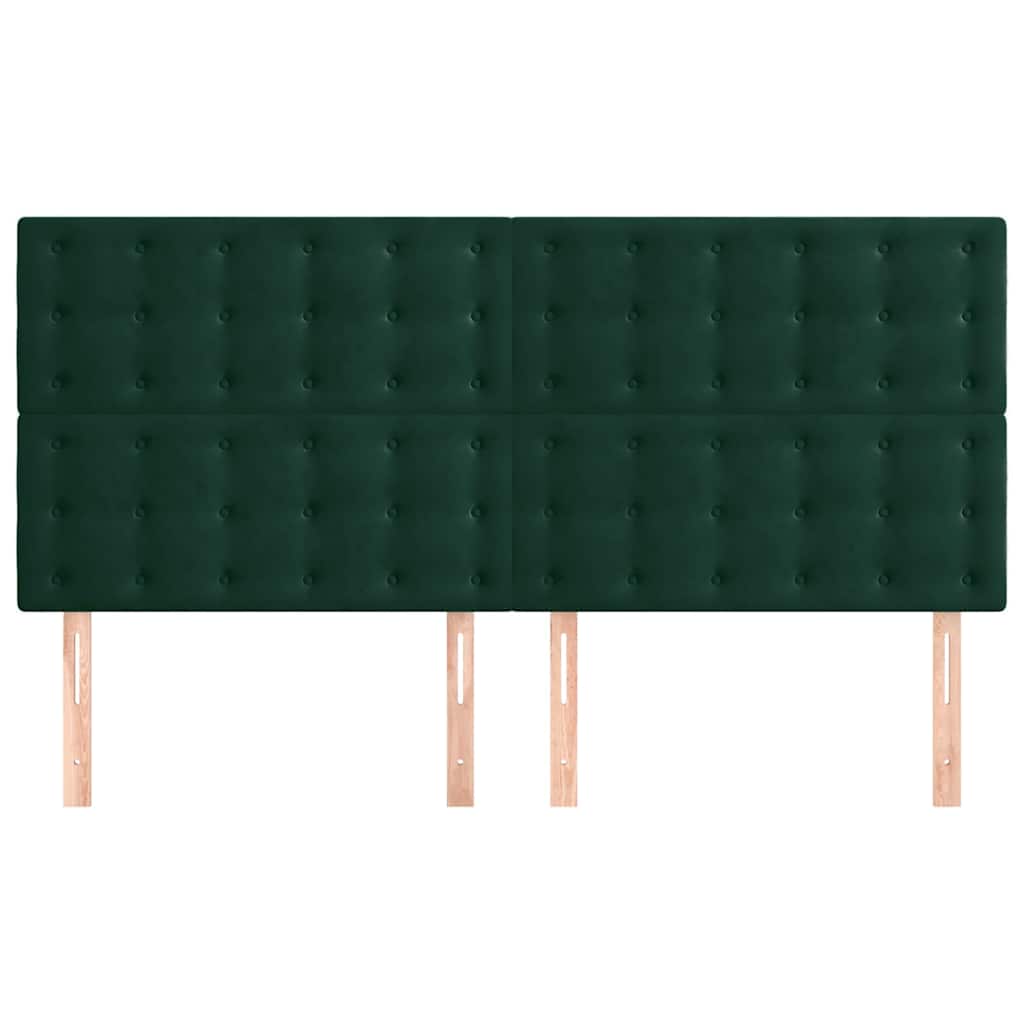 Kopfteil Dunkelgrün 180x5x118/128 cm Samt