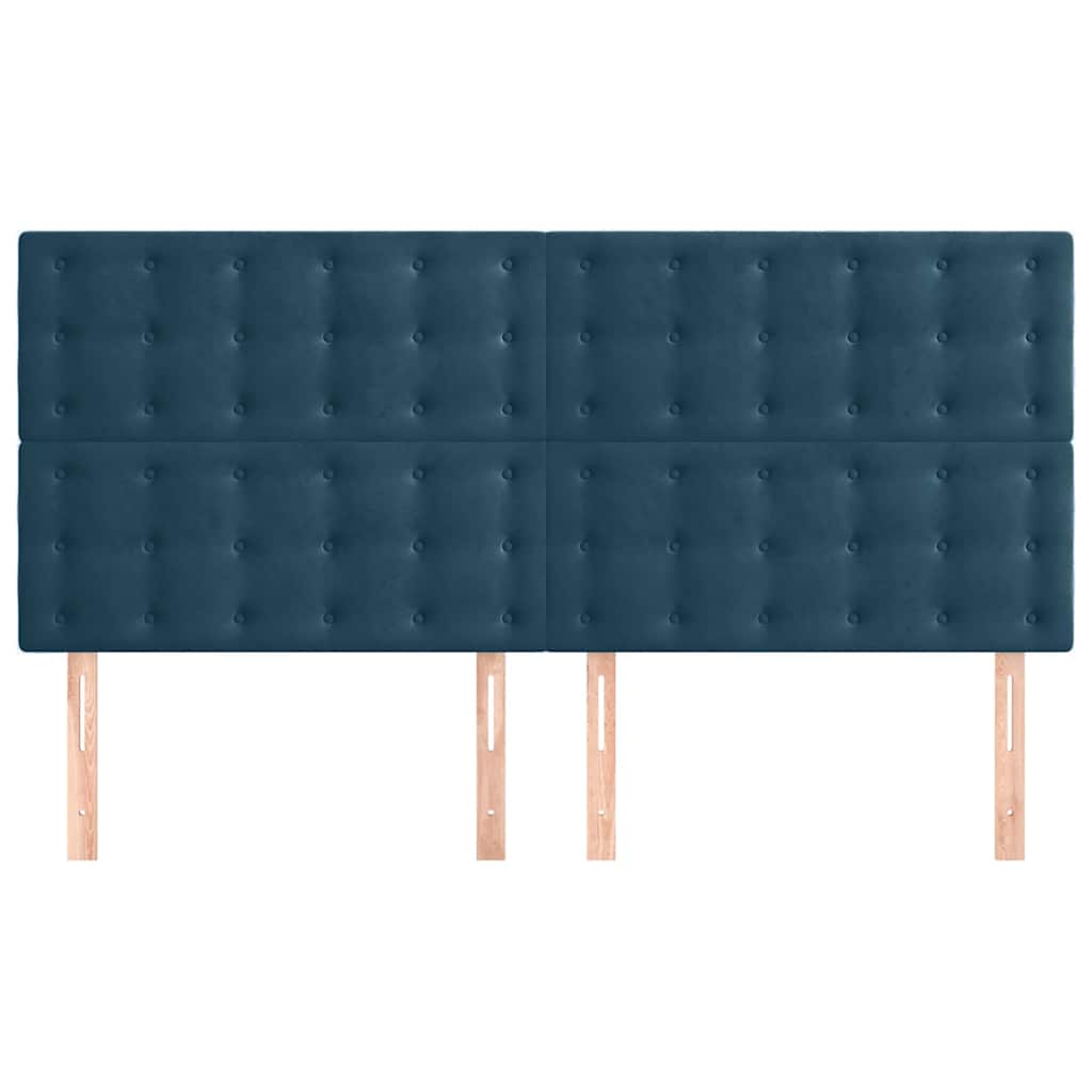 Kopfteil Dunkelblau 180x5x118/128 cm Samt