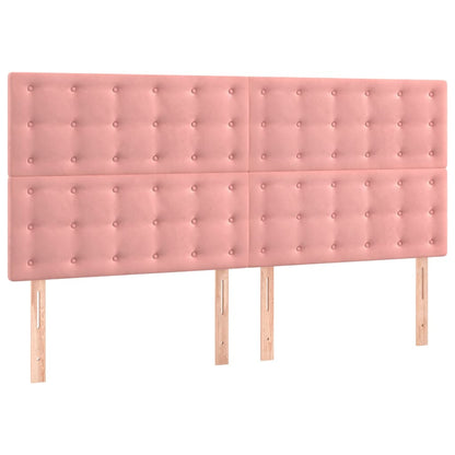 Kopfteil Rosa 180 x 5 x 118/128 cm Samt