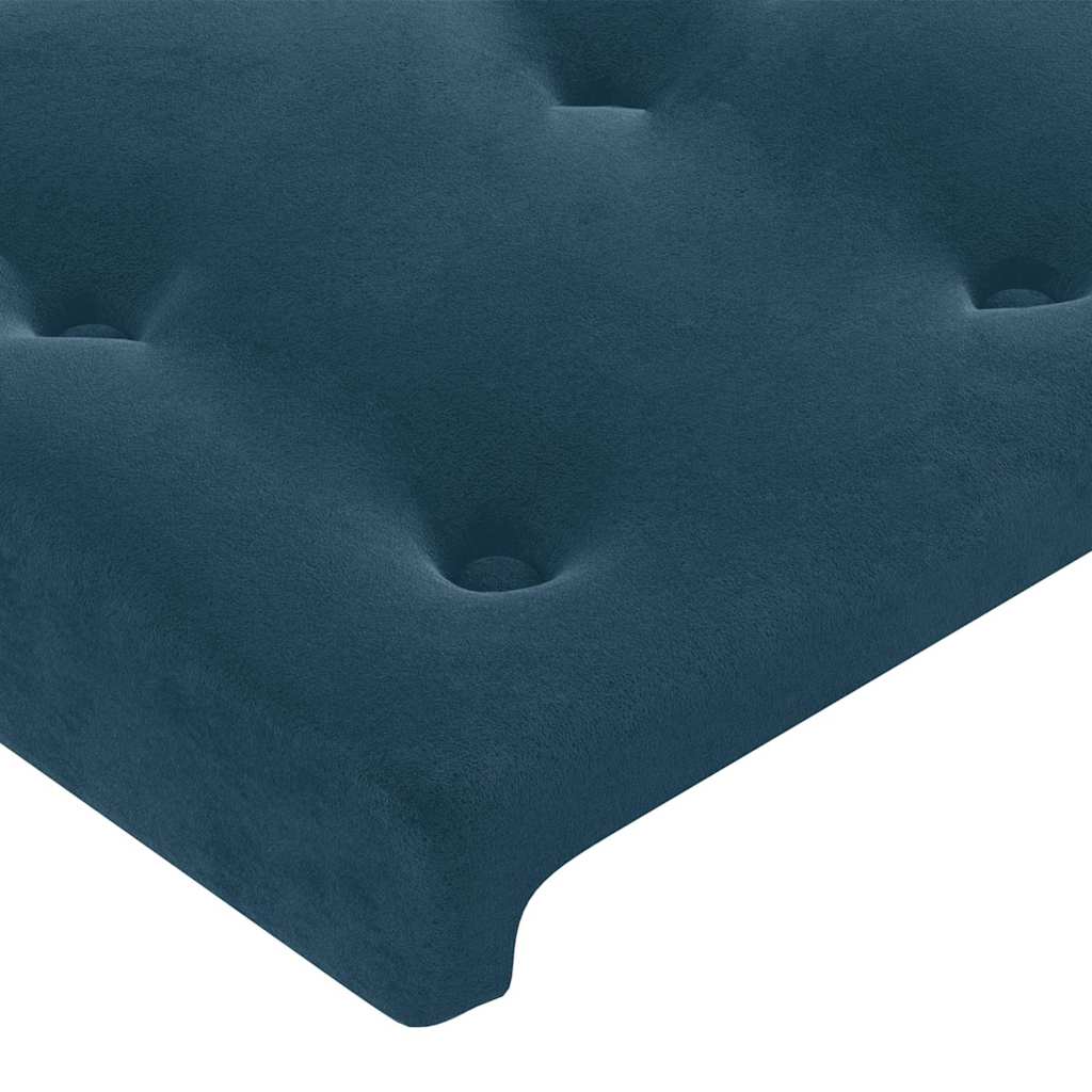 Kopfteil Dunkelblau 200 x 5 x 118/128 cm Samt
