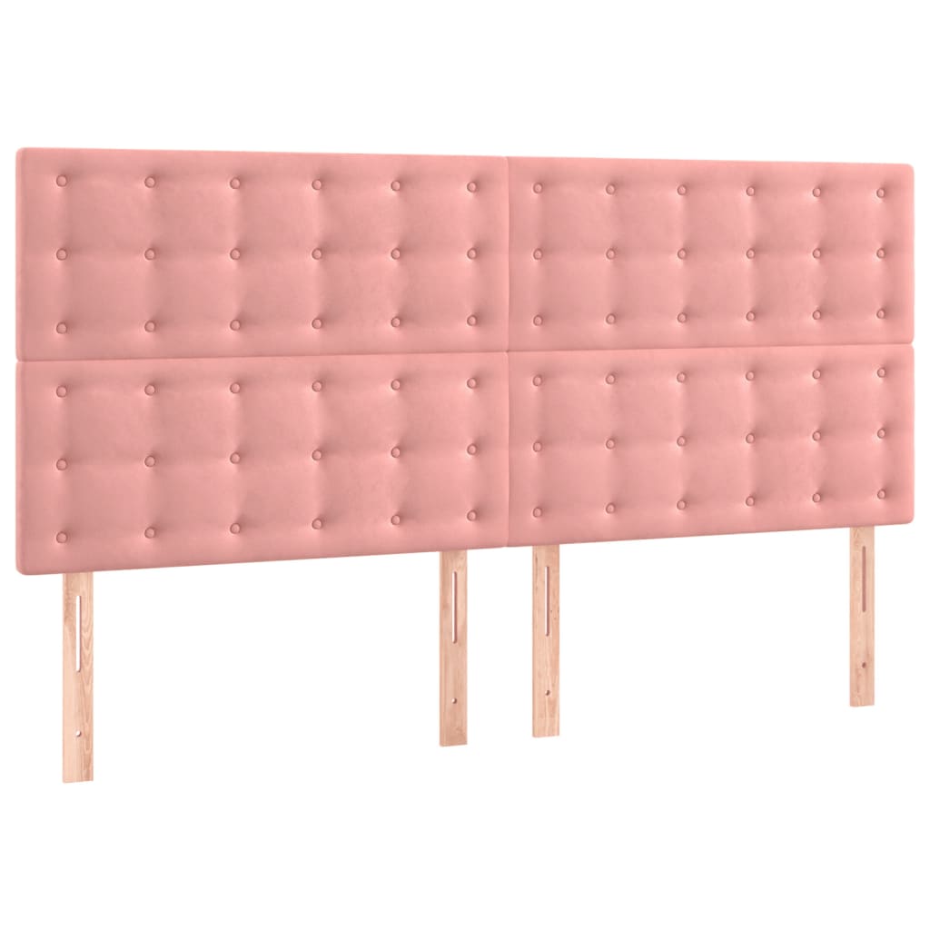 Kopfteil Rosa 200 x 5 x 118/128 cm Samt