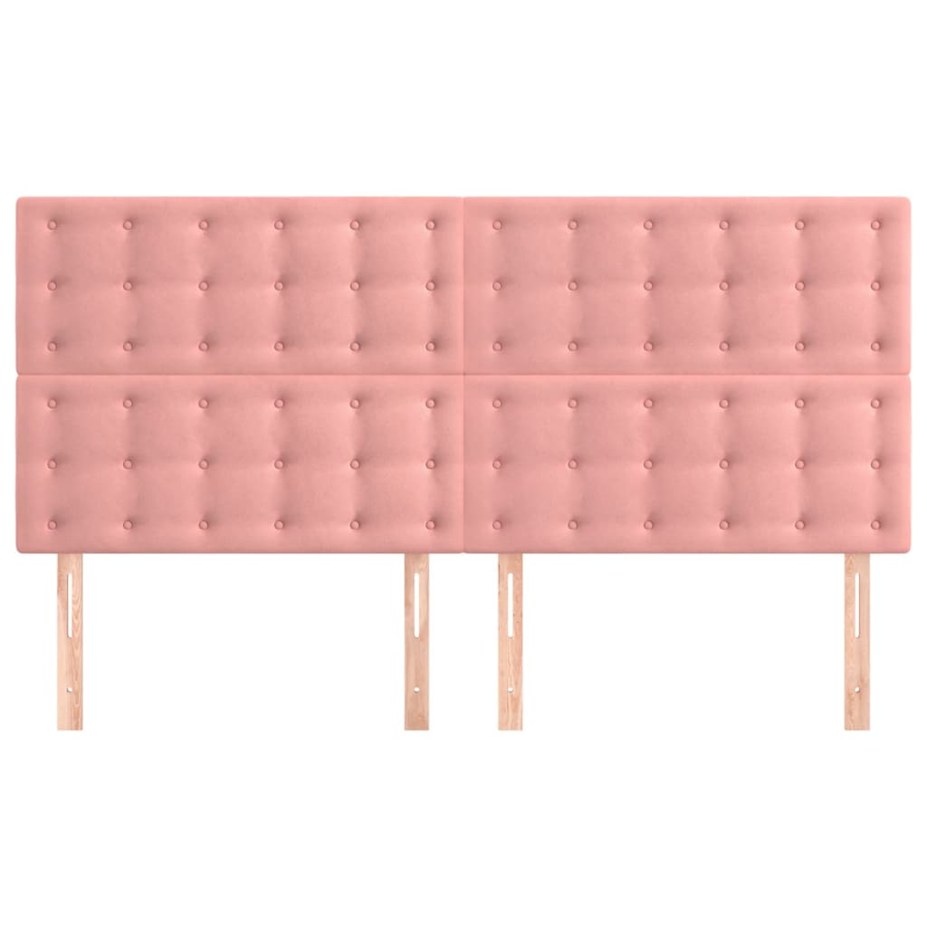 Kopfteil Rosa 200 x 5 x 118/128 cm Samt