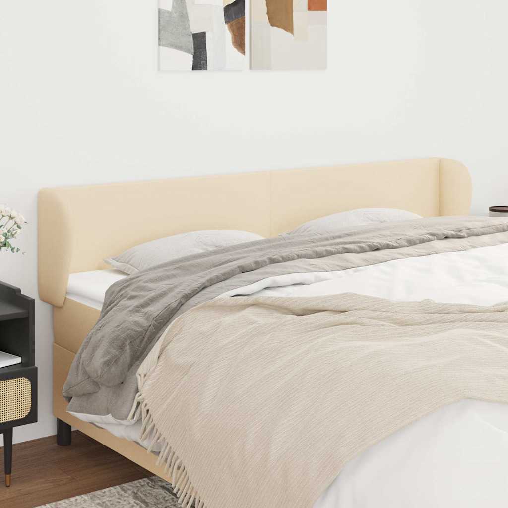 Kopfteil mit Ohren Creme 163x23x78/88 cm Stoff