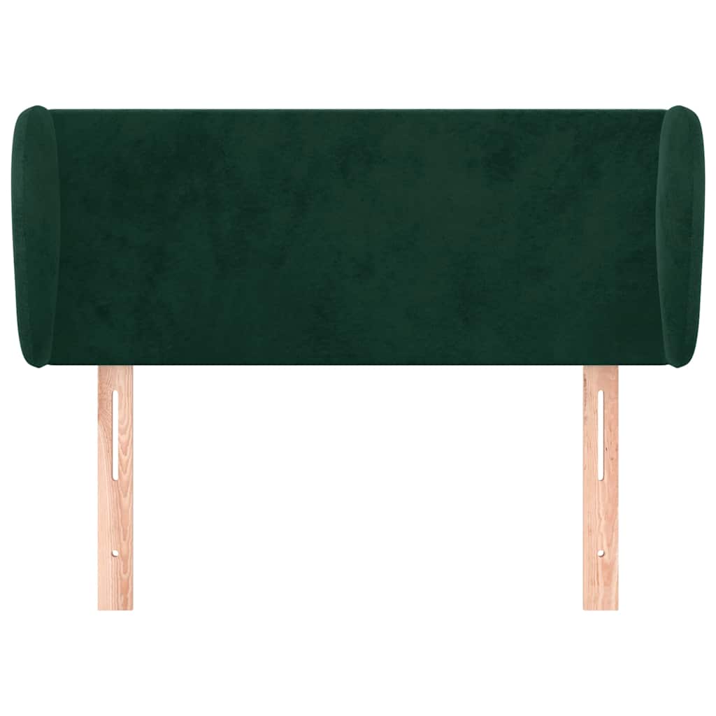 Kopfteil mit Ohren Dunkelgrün 83x23x78/88 cm Samt