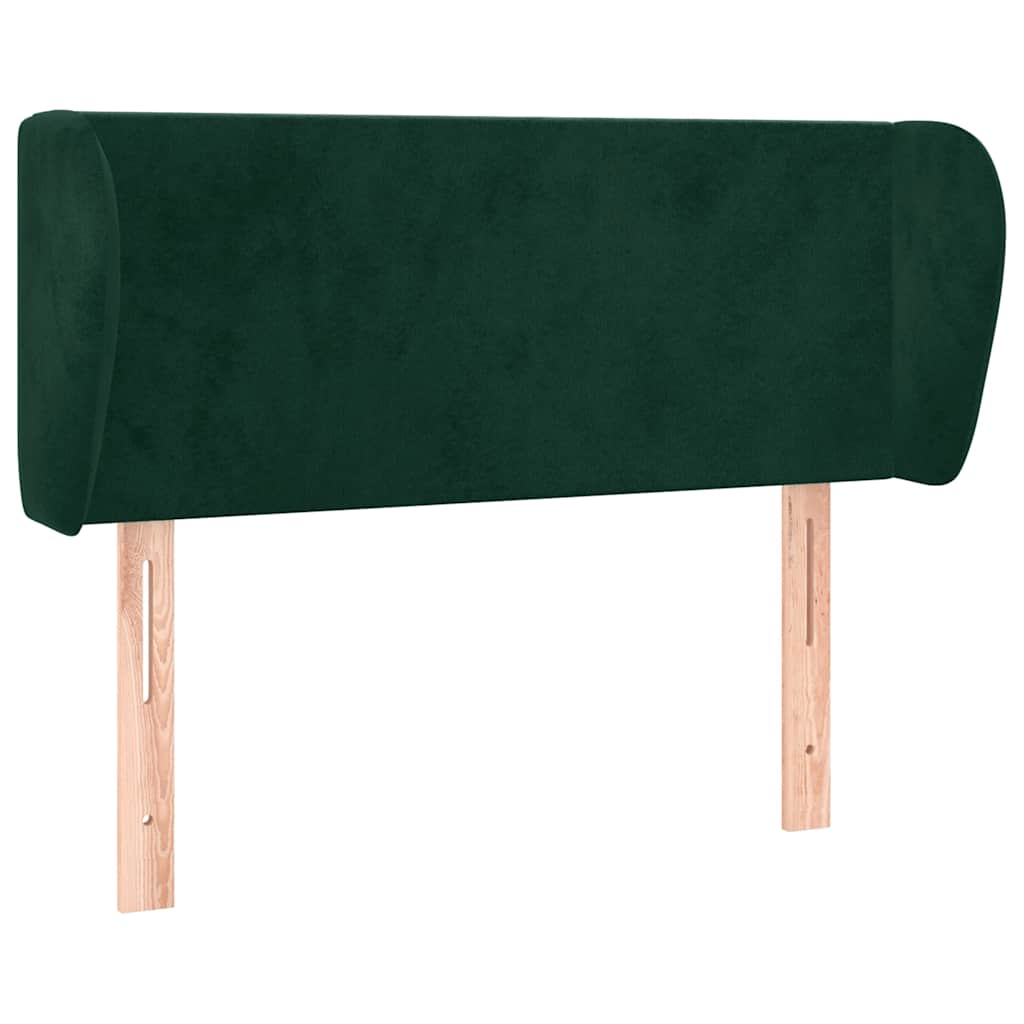 Kopfteil mit Ohren Dunkelgrün 93x23x78/88 cm Samt
