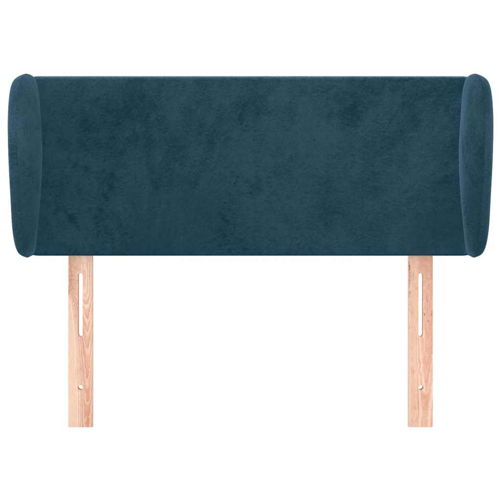 Kopfteil mit Ohren Dunkelblau 93x23x78/88 cm Samt